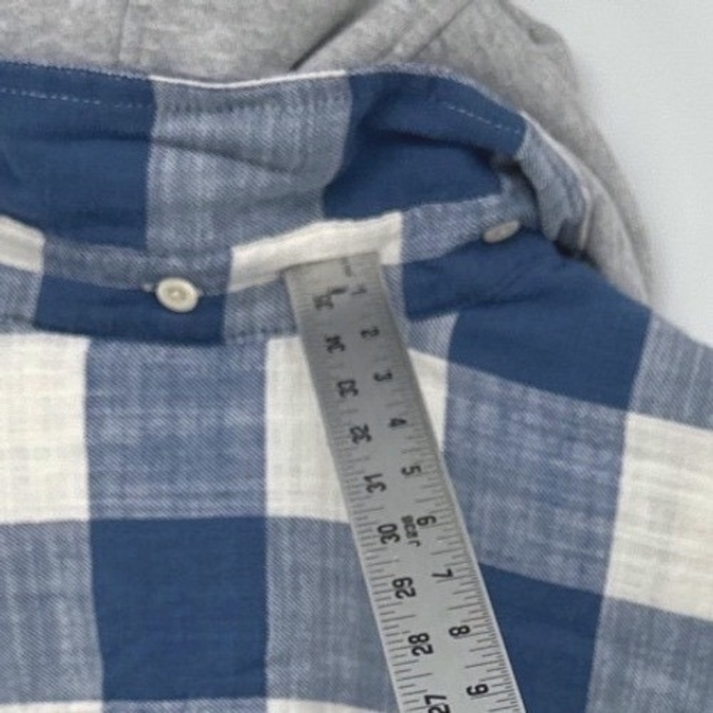 American Eagle Mens Hoodie Shirt Large Blue Plaid Super Soft Flannel Hooded - Picture 3 of 13
